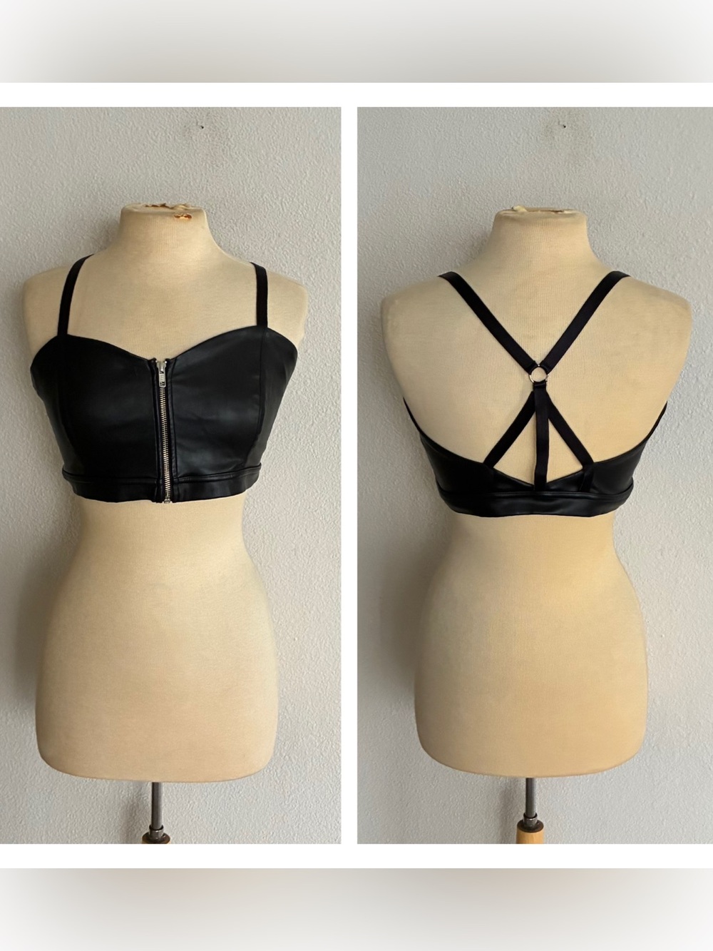 Blackmilk faux leather crop top
